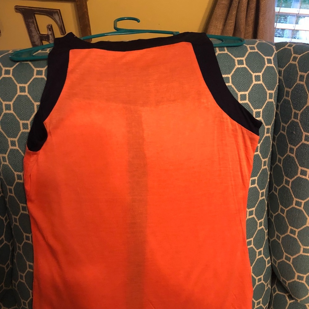 Beautiful peach and navy blue tank top!!!!
